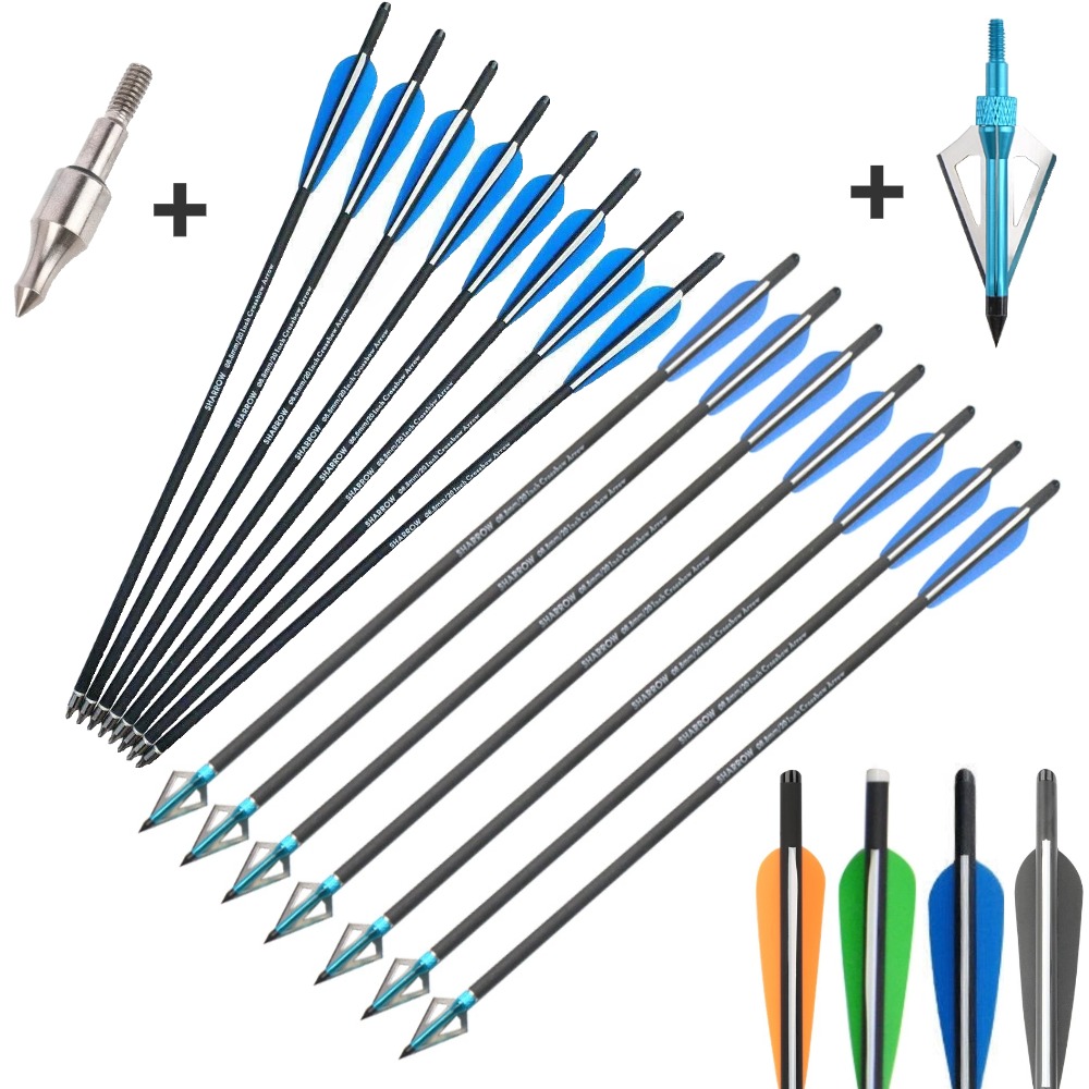 Crossbow Bolt Broadhead - 6/12Pcs 16/17/18/20/21/22 Inch Crossbow Arrows Archery