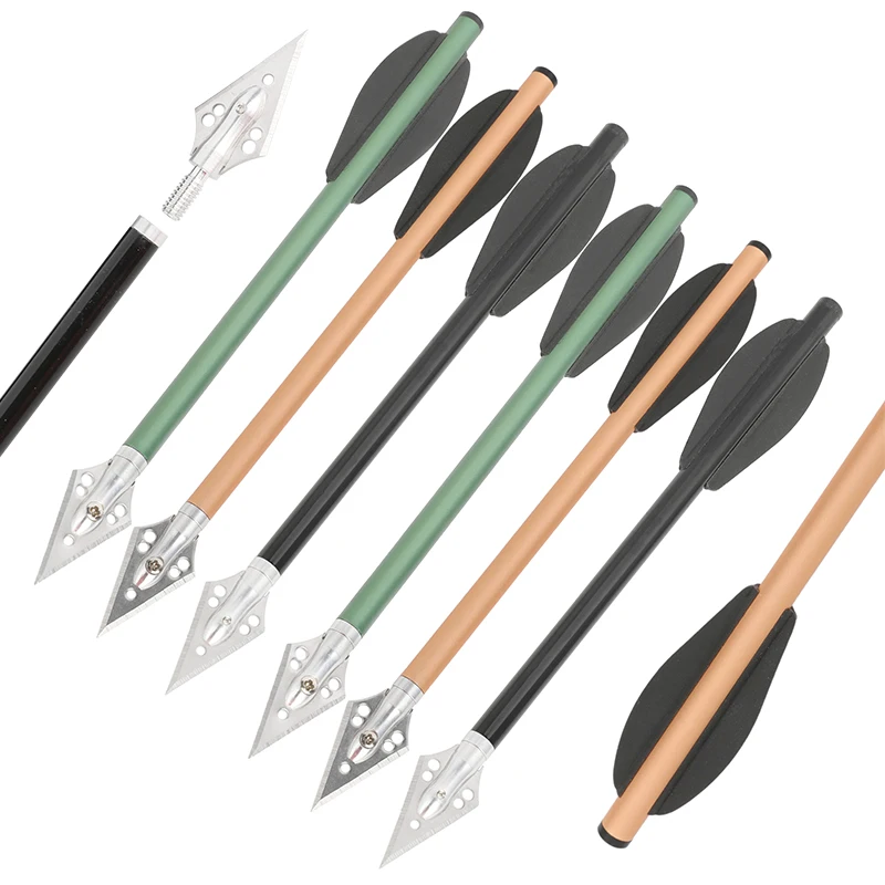 6pcs Aluminium Arrow 6.3 Inch  - Crossbow Bolt Broadhead recension och pris