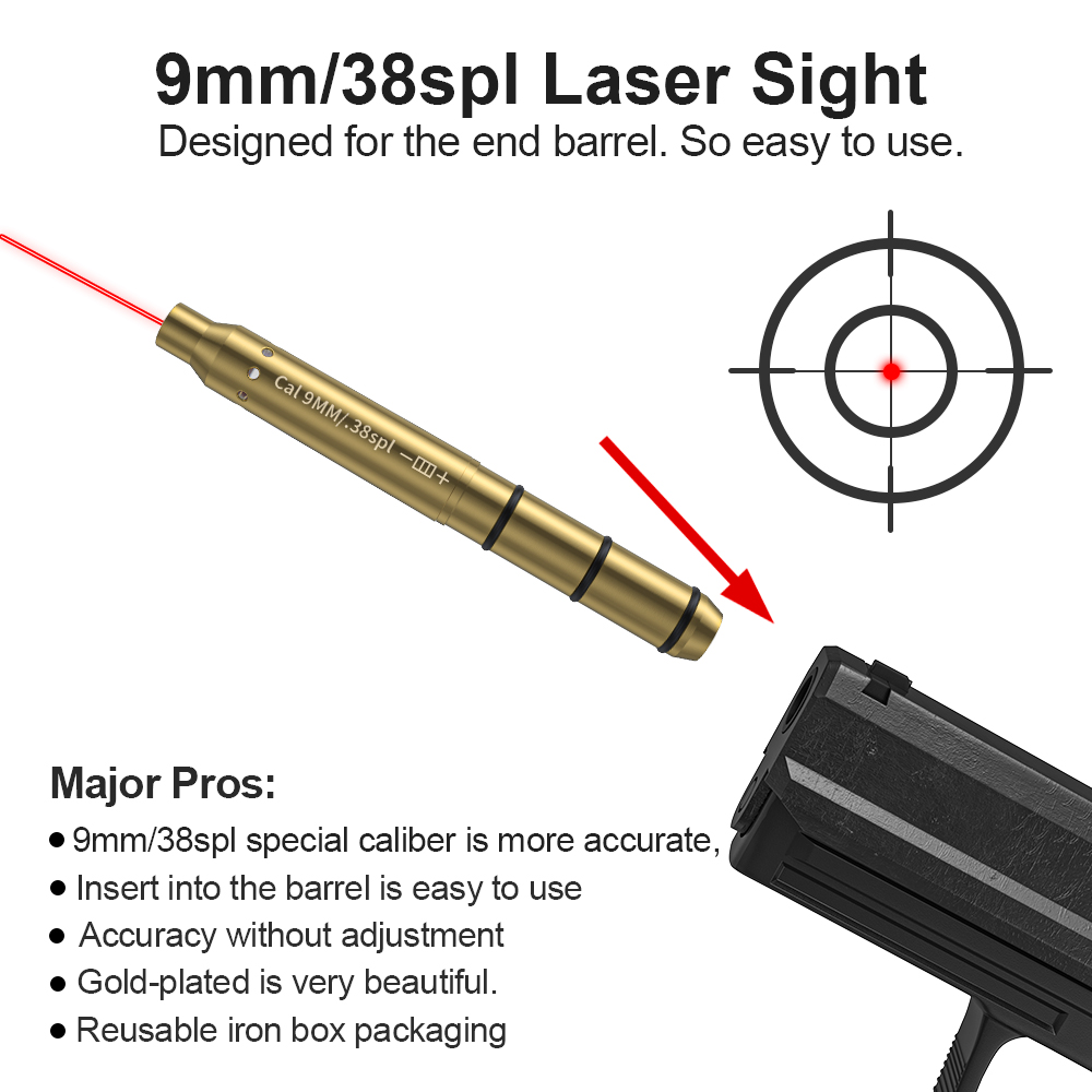9MM/38SPL Red Laser Boresighte - Outdoor Hunting Range recension och pris