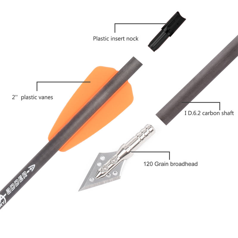 6pcs R9 7.5 Inch Catbon Crossb - Crossbow Bolt Broadhead recension och pris